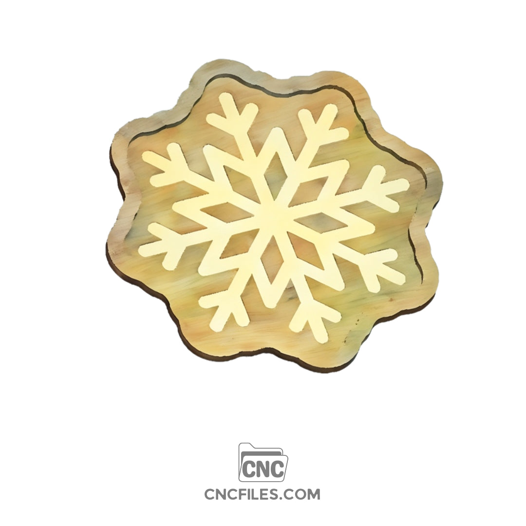 An image of a CNC file showing a snowflake-shaped Christmas tray 