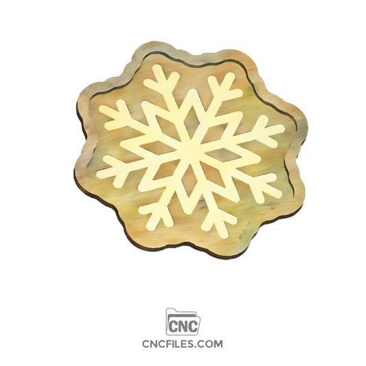 An image of a CNC file showing a snowflake-shaped Christmas tray 