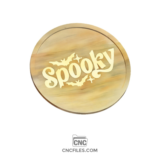An image of a CNC file showing a Spooky Bats Halloween Tray with bat-shaped cutouts designed for seasonal decor.