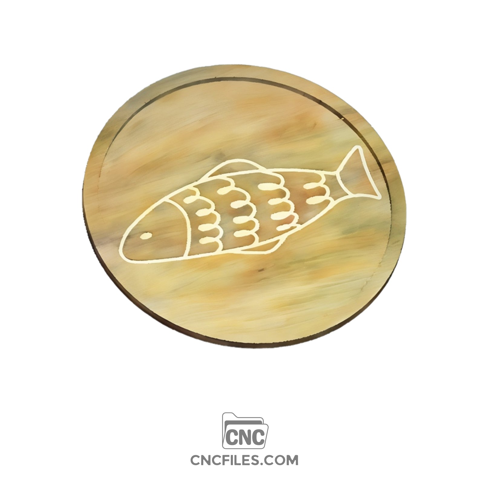 An image of a CNC file showing a Squiggle Fish Tray design with smooth curved lines and fish-shaped details.