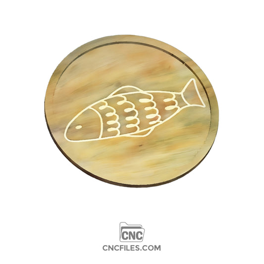 An image of a CNC file showing a Squiggle Fish Tray design with smooth curved lines and fish-shaped details.