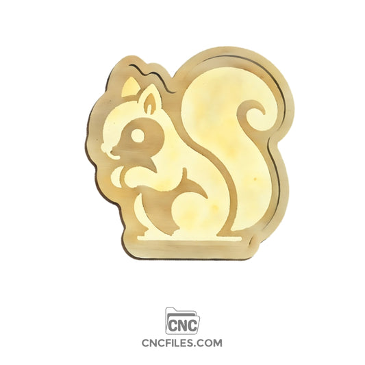 An image of a CNC file showing a squirrel-themed wooden tray