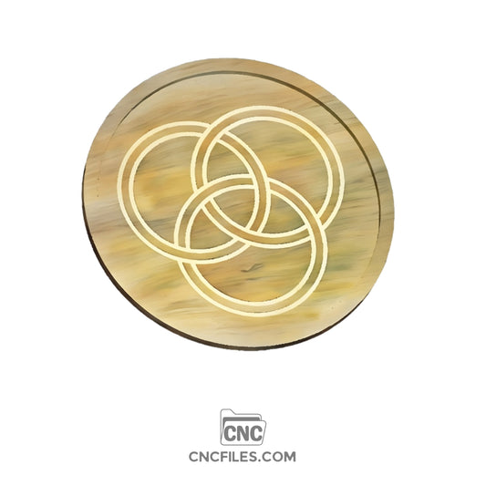 An image of a CNC file showing a Three Ring Cookie Tray design with smooth circular layers and a flat base.