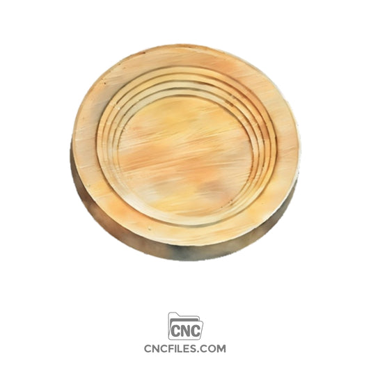 A CNC file showing a round dice bowl with a tiered edge 