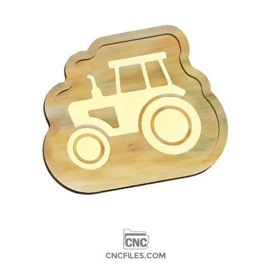 An image of a CNC file showing a Tractor Farmhouse Tray design for farmhouse-style decor.