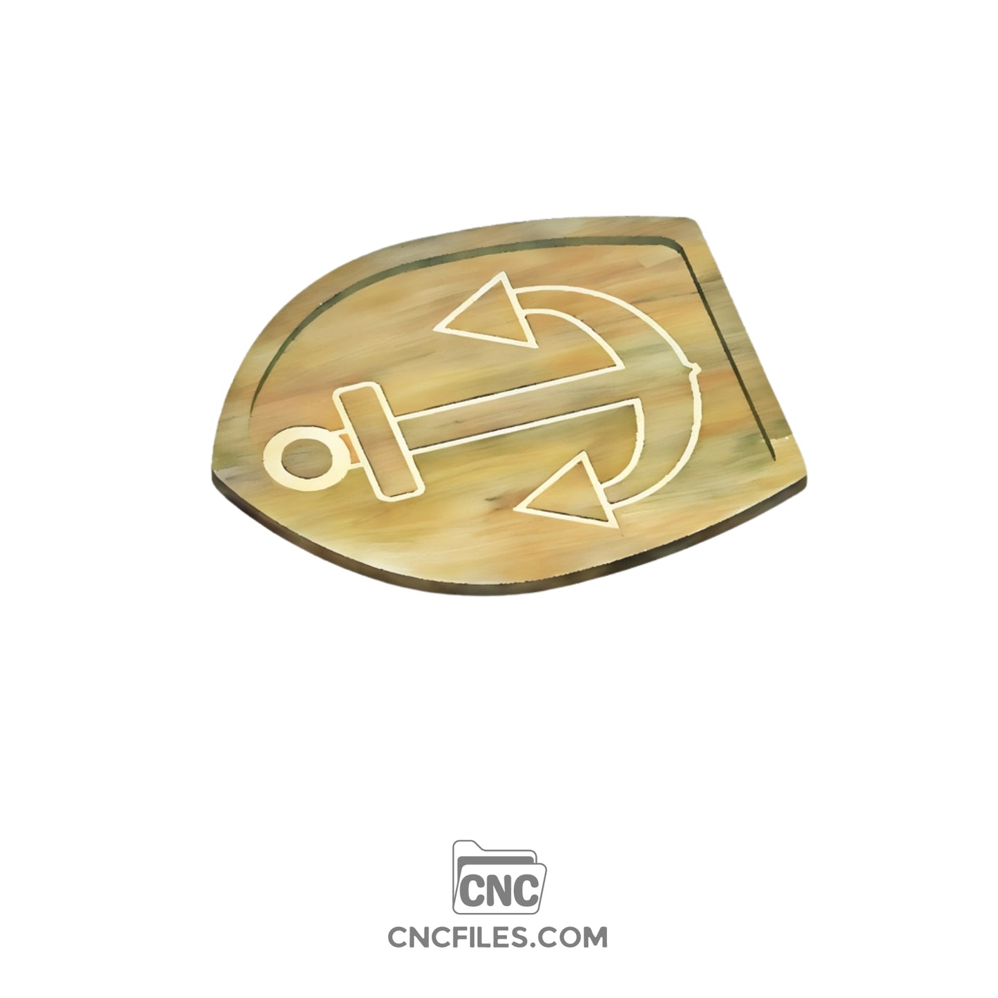 An image of a CNC file showing a Traditional Anchor Tray with a classic anchor design, perfect for nautical-themed décor.