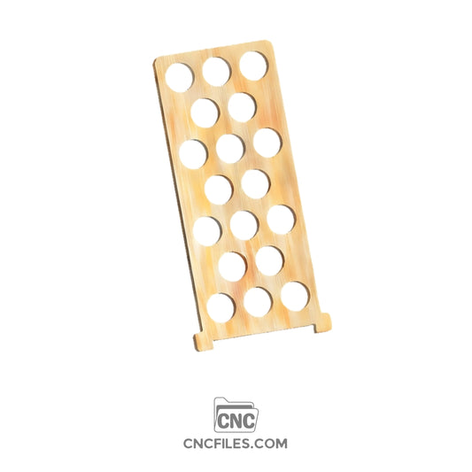 An image of a CNC file showing a Traditional K Cup Display Stand with multiple slots.