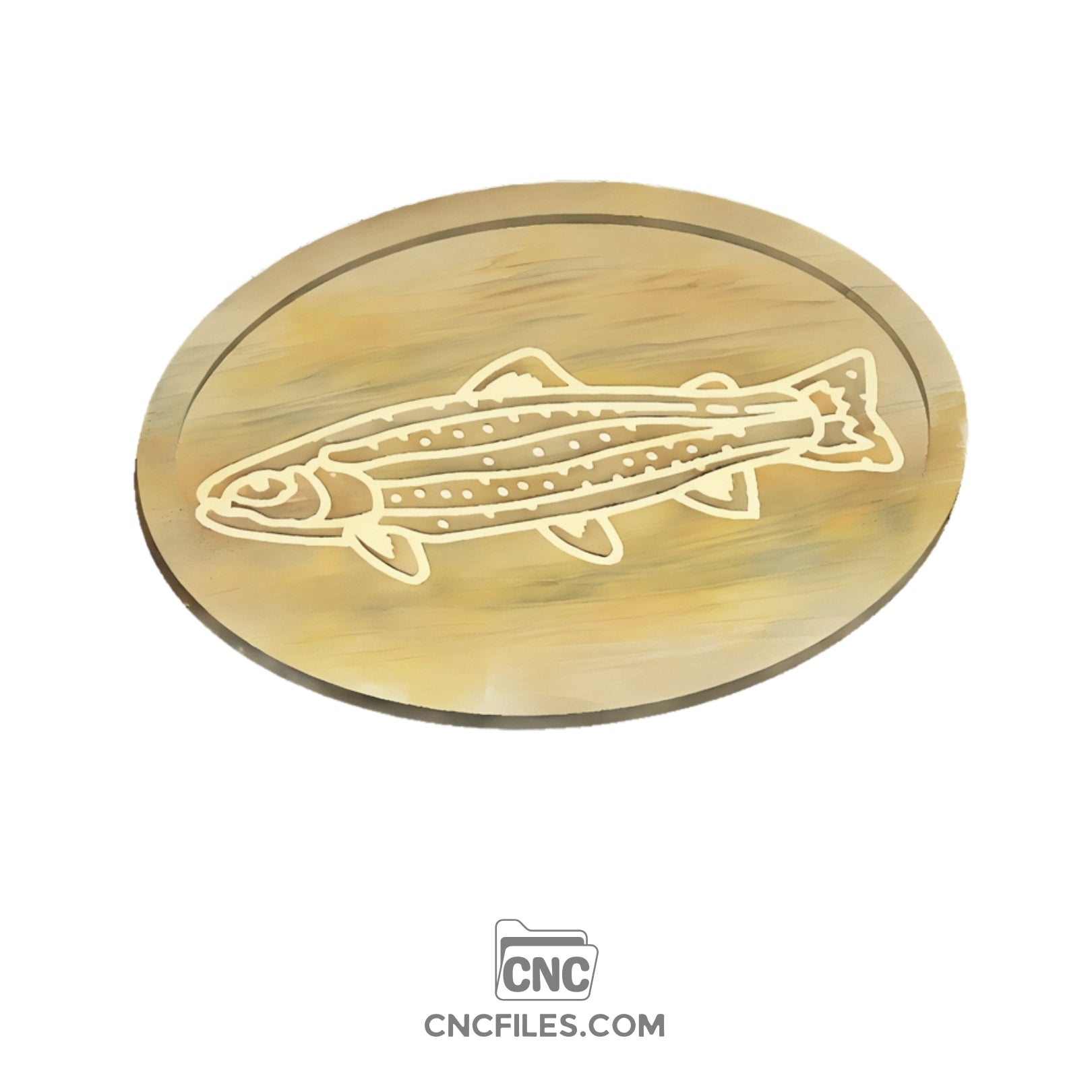An image of a CNC file showing a beautifully detailed Traditional Rainbow Trout Tray, perfect for fishing enthusiasts or nature-inspired decor.