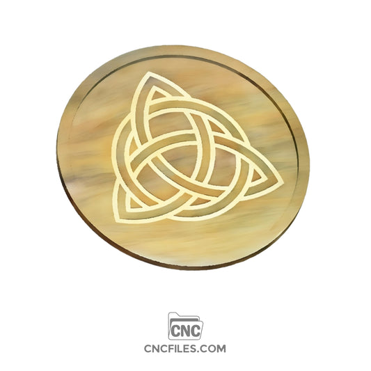 An image of a CNC file showing a Trinity Knot Cookie Tray design with a detailed knot pattern and smooth edges.