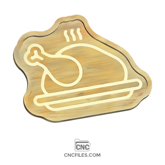 An image of a CNC file showing a Turkey Tray with detailed cutout design.