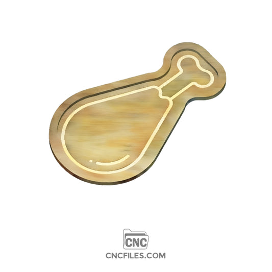 An image of a CNC file showing a Turkey Leg Thanksgiving Tray design with detailed cutouts.