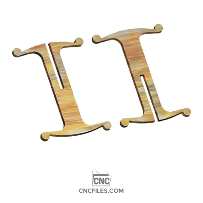 A CNC File showing two parts of the Victorian Jewellery Tree