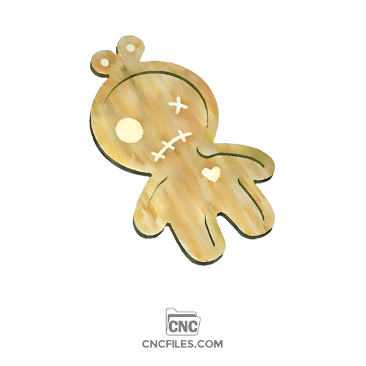 An image of a CNC file showing a Voodoo Doll Halloween Tray suitable for spooky seasonal decor.