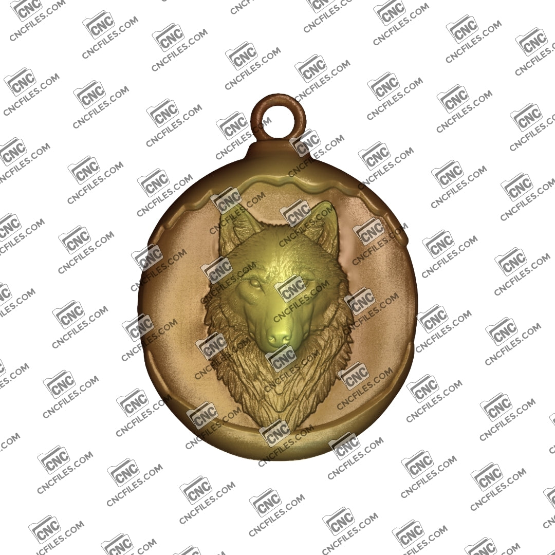 An image of a 3D render of the CNC file showing the intricate features of the wolf’s face for realistic and striking wall or tabletop décor.