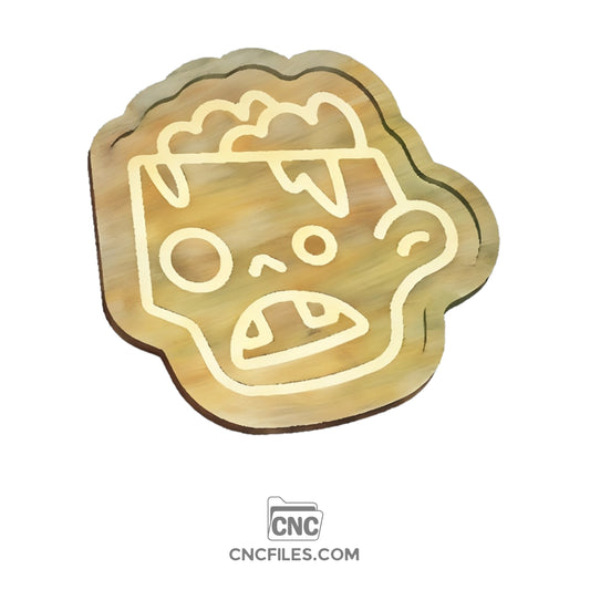 An image of a CNC file showing a Zombie Brains Tray with a spooky brain-shaped design.