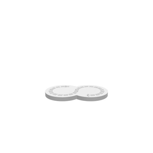 A 3D render of a CNC file showing a 3 Person Figure 8 Cribbage Board with smooth curves.