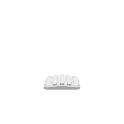 A 3D render of a CNC file showing a 3D 4x Rest Flat Pen Holder with four flat sections designed to neatly hold pens.