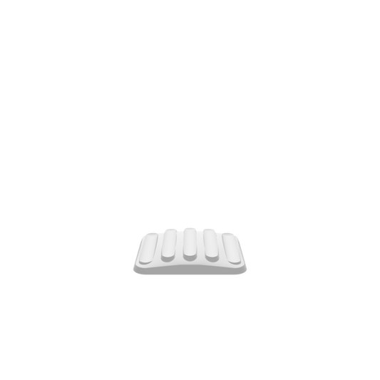 A 3D render of a CNC file showing a 3D 4x Rest Flat Pen Holder with four flat sections designed to neatly hold pens.