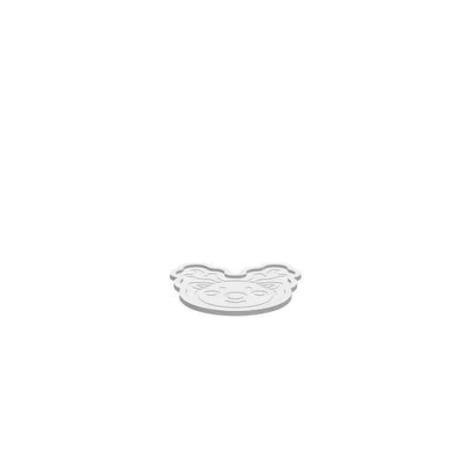 A 3D render of CNC file showing a Baby Reindeer Christmas Tray featuring a playful reindeer shape, perfect for holiday decor.