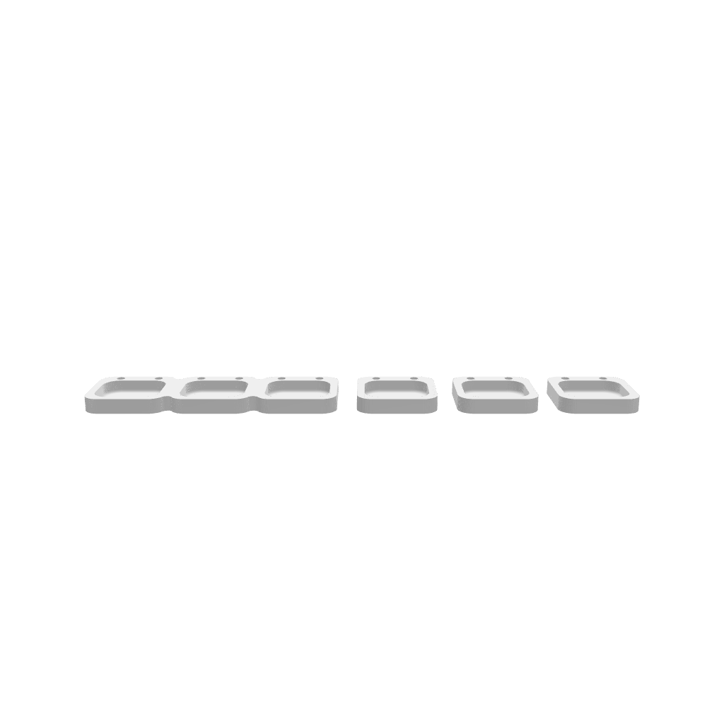 A 3D render of a CNC file showing a Barrel Hinge Triple Box with precise cut patterns for easy assembly.