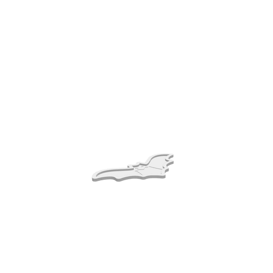 GLB file of bat-shaped tray with a bat details engraved on the base. 