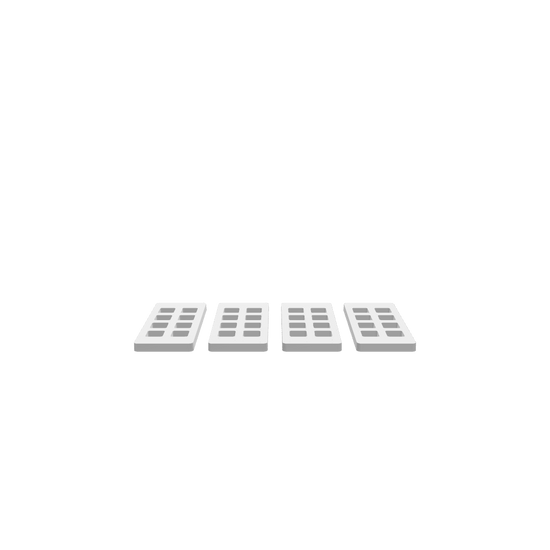 GLB file of a Bit Clip Slabs 8 Hole design used for organizing drill bits securely.