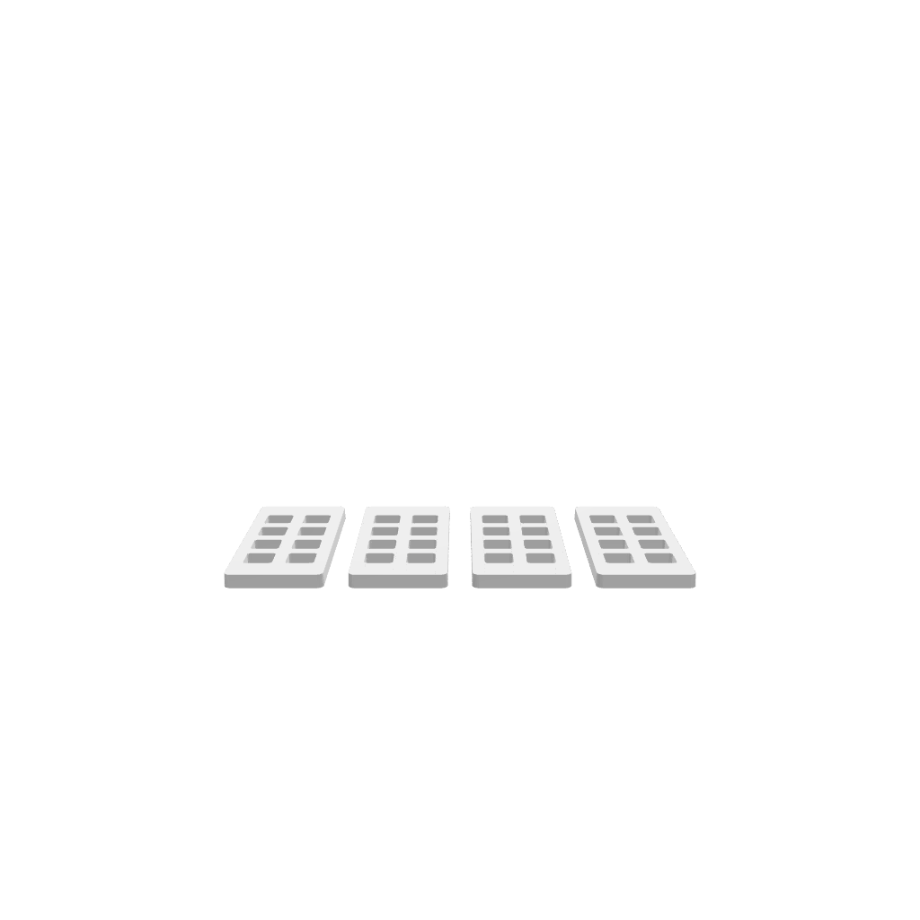 GLB file of a Bit Clip Slabs 8 Hole design used for organizing drill bits securely.