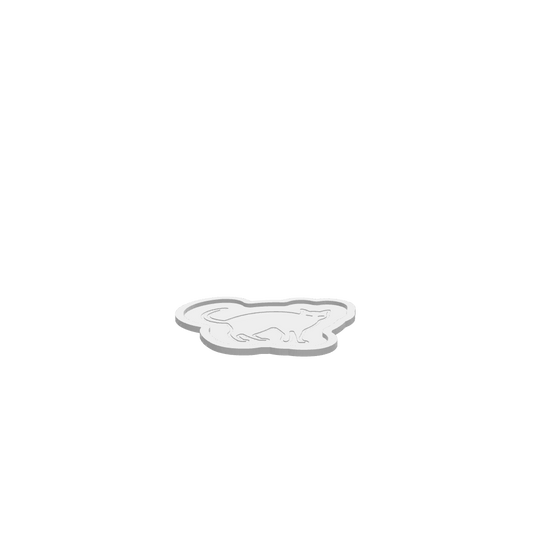 GLB file of wooden tray featuring a cat design