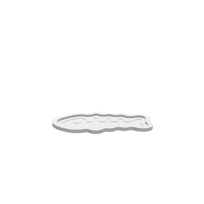 A 3D render of a CNC file showing a Bone Fish Halloween Tray with detailed fish bones and a Halloween-themed look.