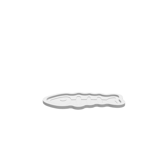 A 3D render of a CNC file showing a Bone Fish Halloween Tray with detailed fish bones and a Halloween-themed look.