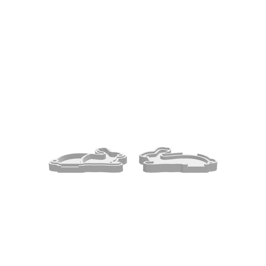 GLB file of a bunny-shaped dice tray designed for tabletop gaming and 3D display.