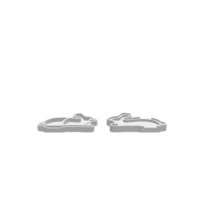 GLB file of a bunny-shaped dice tray designed for tabletop gaming and 3D display.