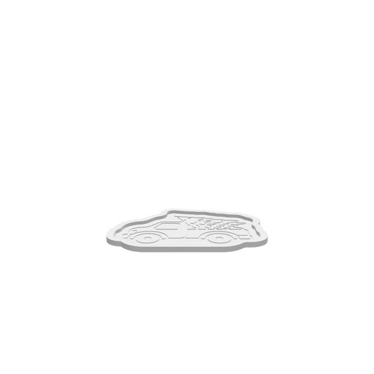 A 3D render of a CNC file showing a Christmas tree truck tray design.