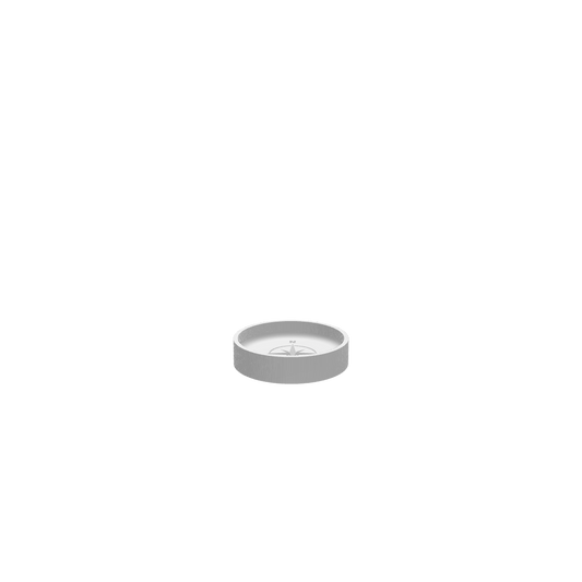 GLB file of Round compass-themed ring dish with engraved directional design, perfect for holding jewelry or small accessories.