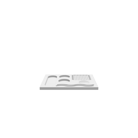 A 3D render of a CNC file showing a Dust Boot Tolerance Test design for measuring tolerance and alignment.