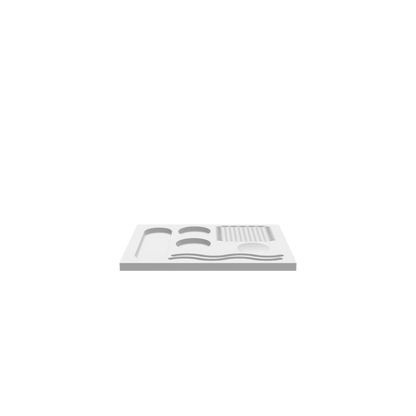 A 3D render of a CNC file showing a Dust Boot Tolerance Test design for measuring tolerance and alignment.