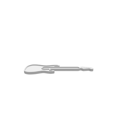 GLB file of Electric guitar shredder cheese board shaped like a guitar, 