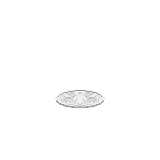 A 3D render of a CNC file showing an Expanding Mandala Cookie Tray.