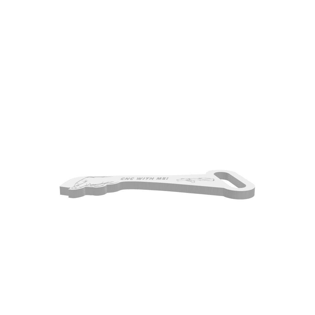 A 3D render of a CNC file showing a Fist Bump Push Stick design with ergonomic grip and durable structure.