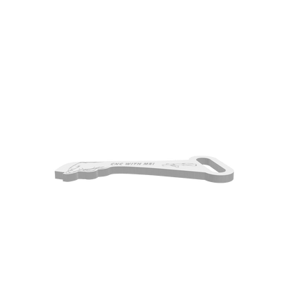A 3D render of a CNC file showing a Fist Bump Push Stick design with ergonomic grip and durable structure.