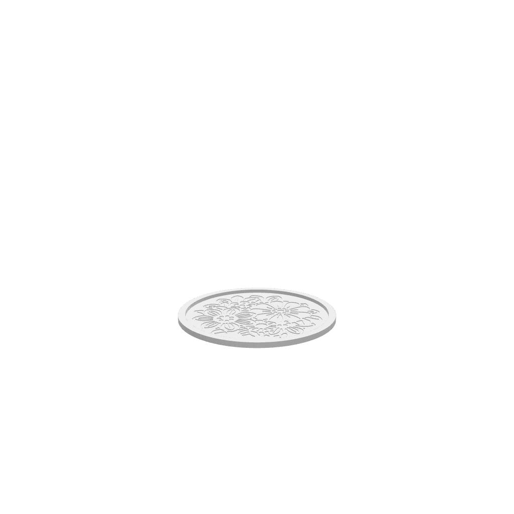 An image of a CNC file showing a flower bouquet cookie tray design with intricate floral details.