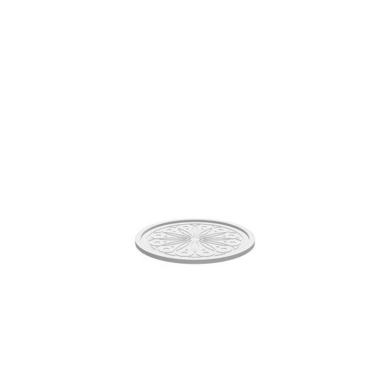 A 3D render of CNC file showing a Flower Mandala Cookie Tray with circular floral pattern designed.