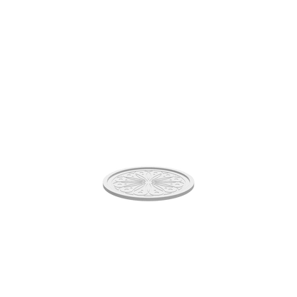 A 3D render of CNC file showing a Flower Mandala Cookie Tray with circular floral pattern designed.