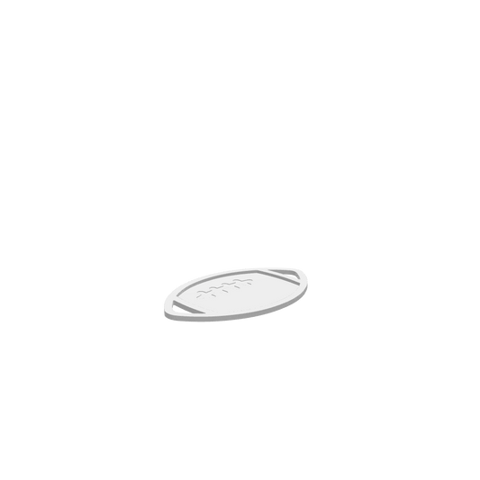 GLB file of a durable tray with handles, featuring a football-themed design.