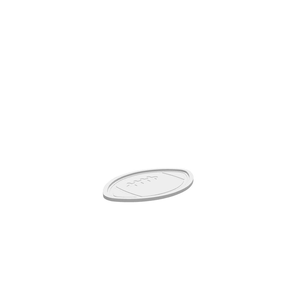 GLB file of Decorative fall-themed serving tray with football design engraving in the tray pocket