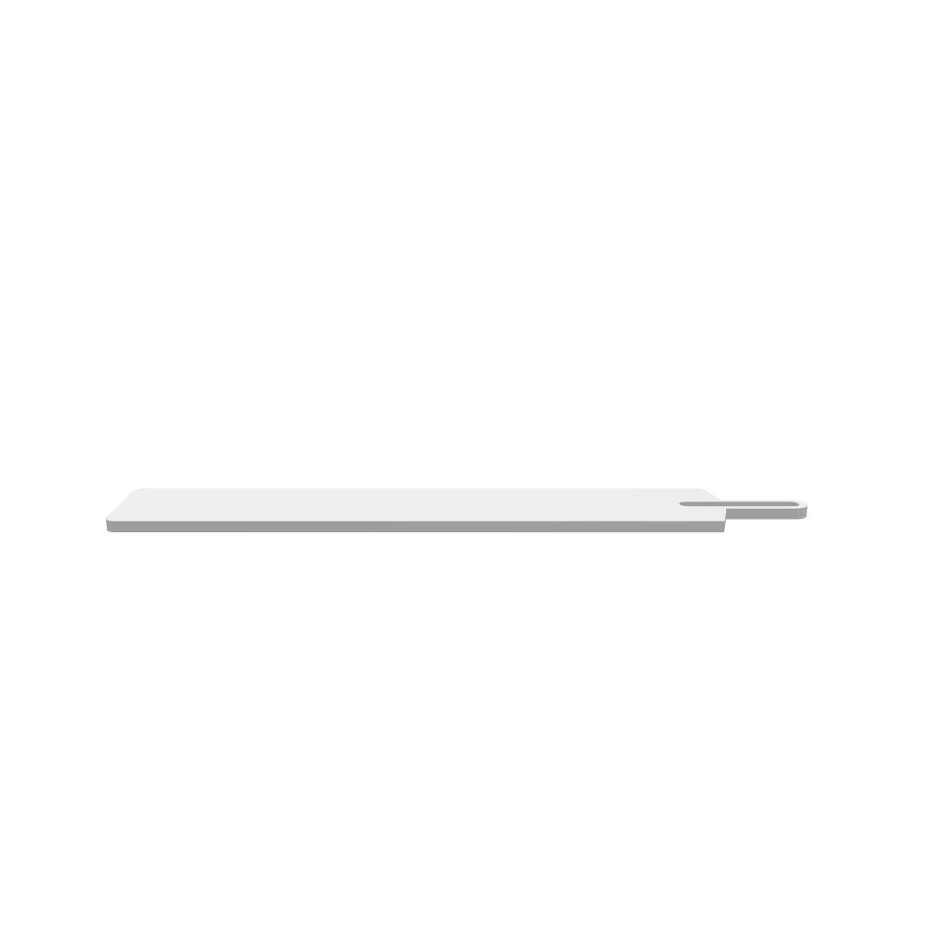 A 3D render of CNC file showing a Gap Handle Cheese Board Large, featuring a sleek wooden board design with a modern handle gap for functionality and style.