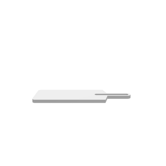 A 3D render of a CNC file showing a medium Gap Handle Cheese Board featuring a smooth finish and ergonomic handle for easy carrying.