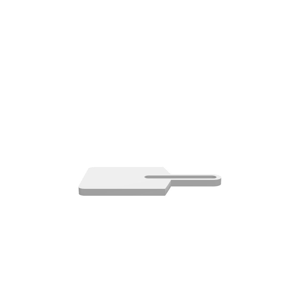 A 3D render of CNC file showing a compact cheese board with a gap handle, ideal for cutting, serving, or presenting cheeses and appetizers.
