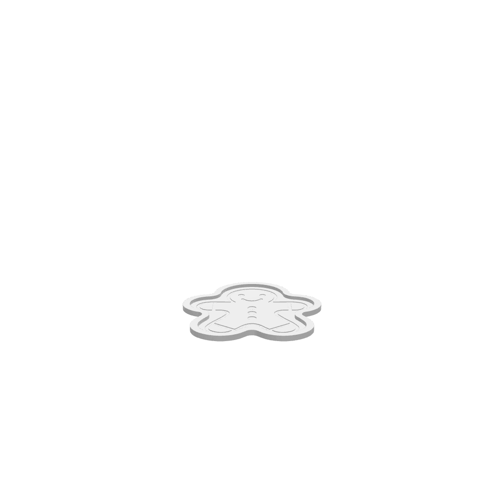 3D render of CNC file showing a Ginger Bread Man Christmas Tray