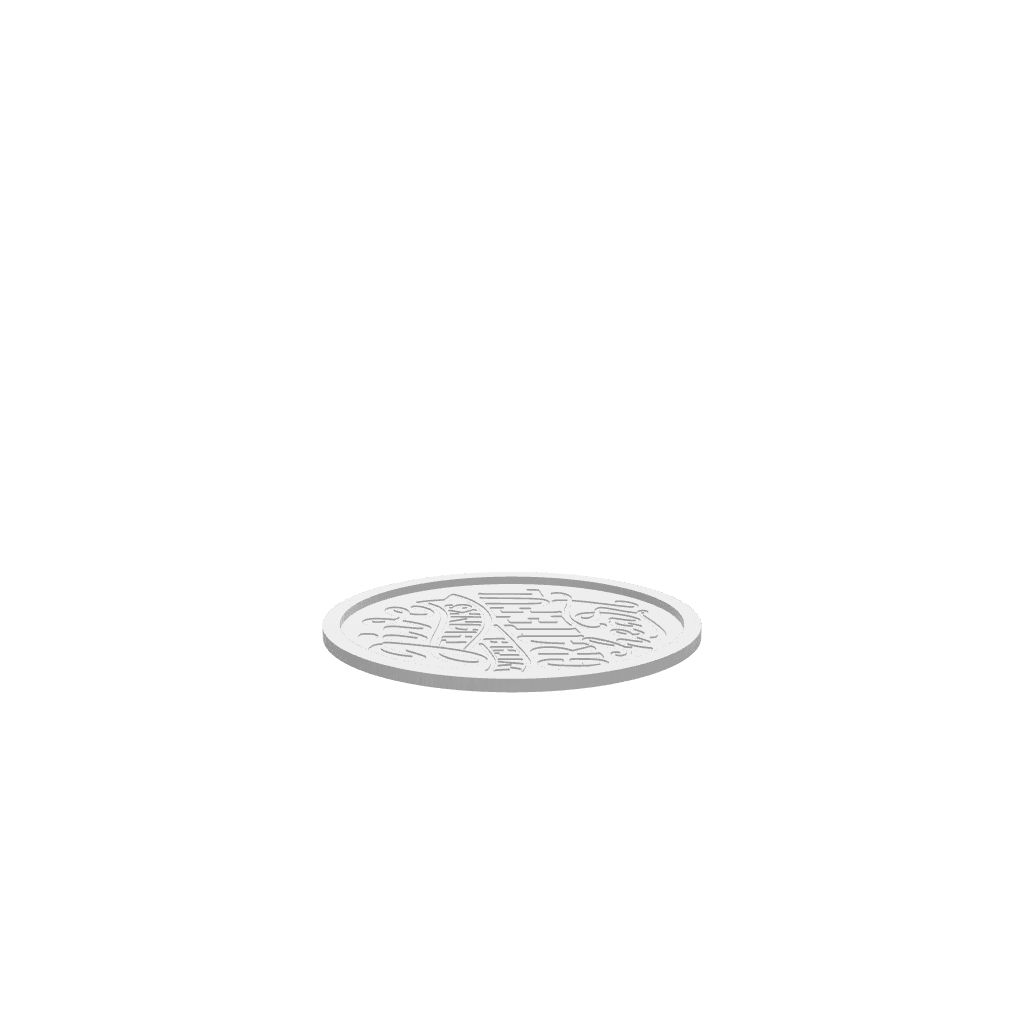 3D render of CNC file showing a Thanksgiving tray with decorative lettering.